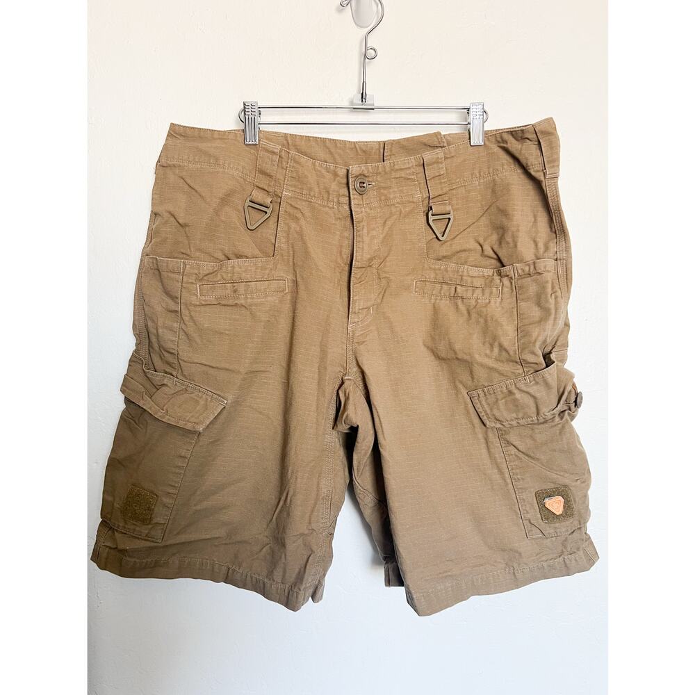 Triple Aught Cargo Shorts Cotton Ripstop Utility Sz 36  TAD USA Khaki Tactical